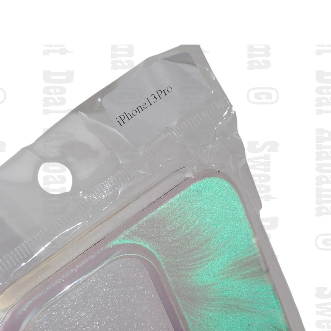 Skylmw Case For iPhone 13 Pro, Green DT Hologram (Green Brush Strokes)