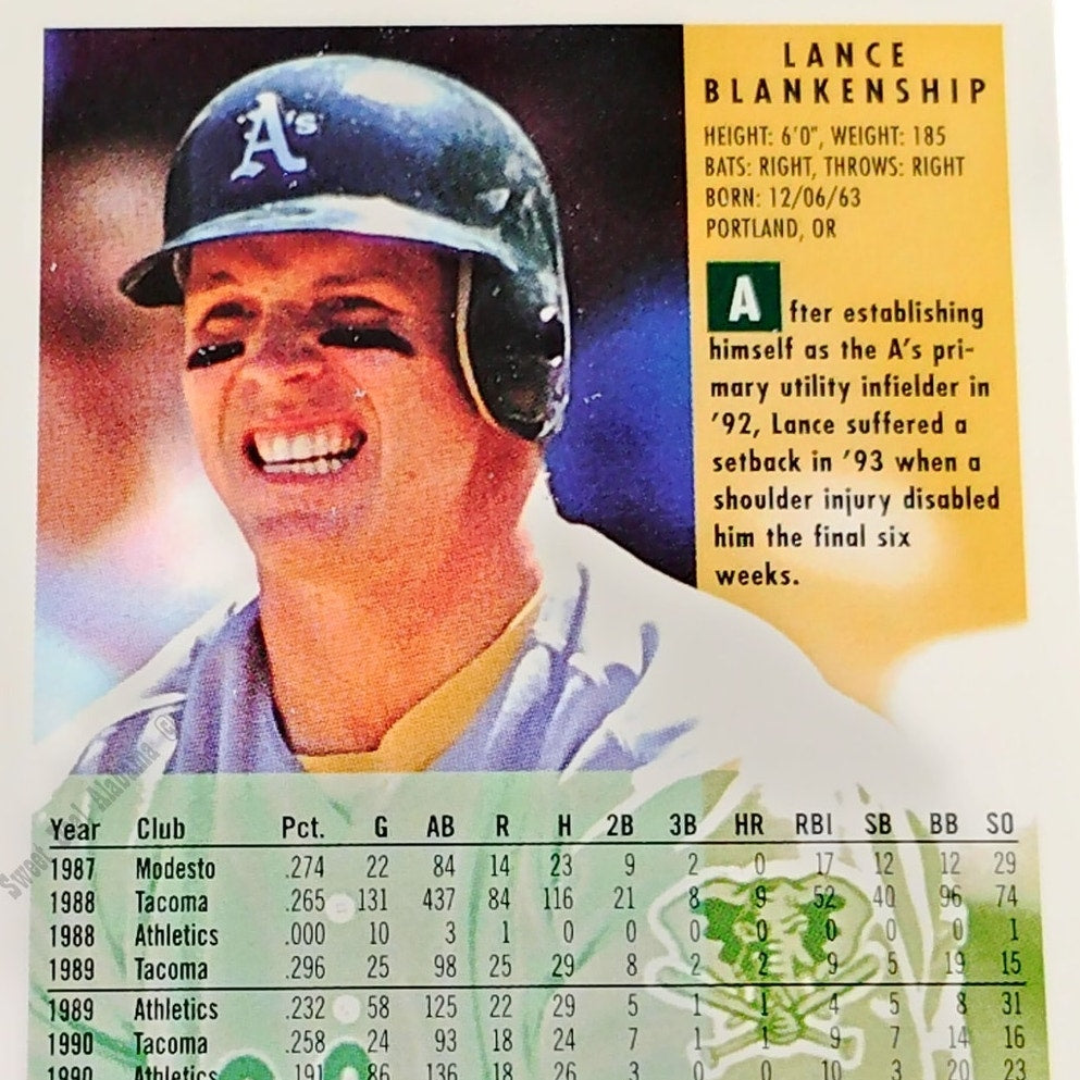 Lance Blankenship, Oakland Athletics (A's), #254, 1994 Fleer Baseball Card