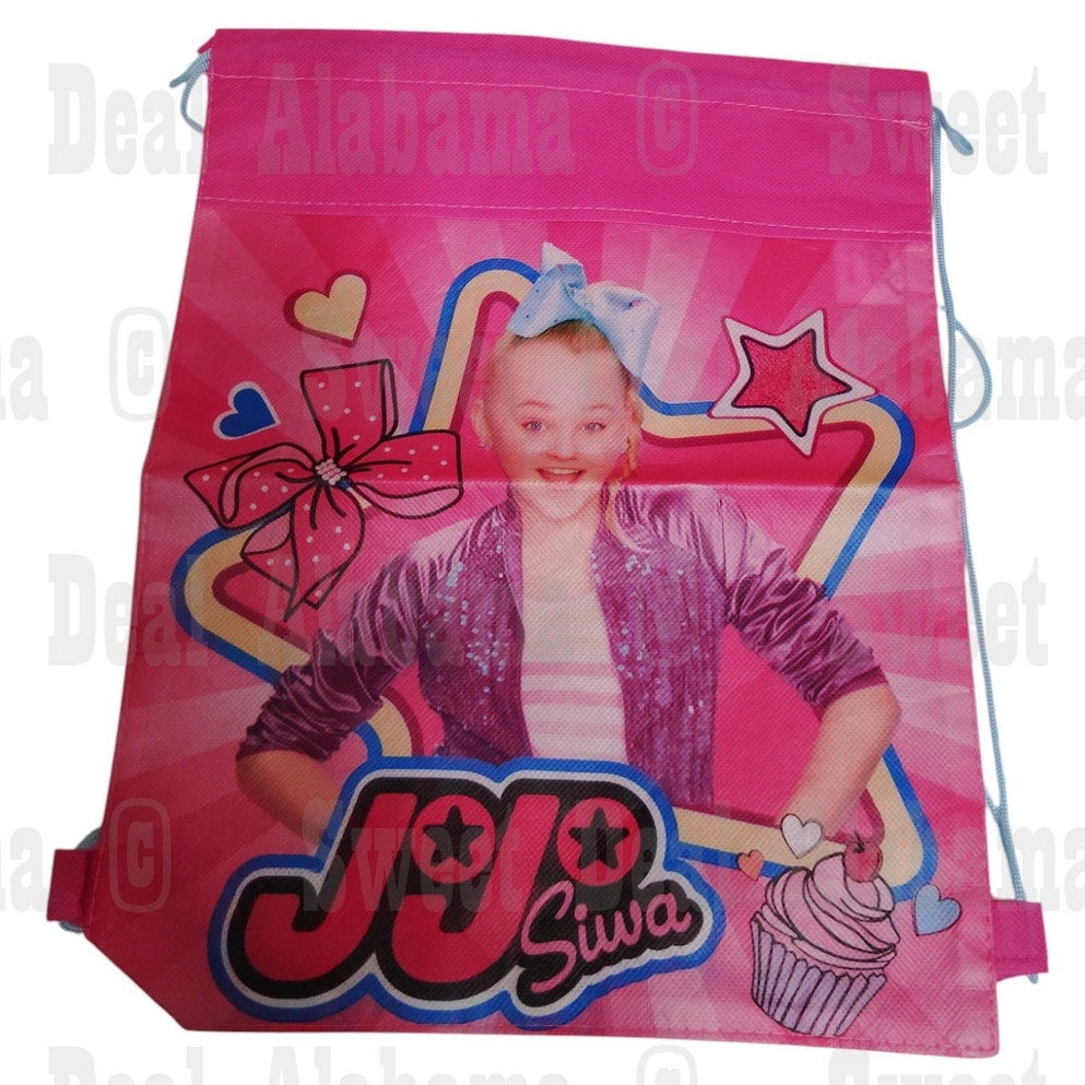 JoJo Siwa 14 Inch Sling Drawstring Cinch Sack Bag Totes Pink- 1PC, Pink, Multi
