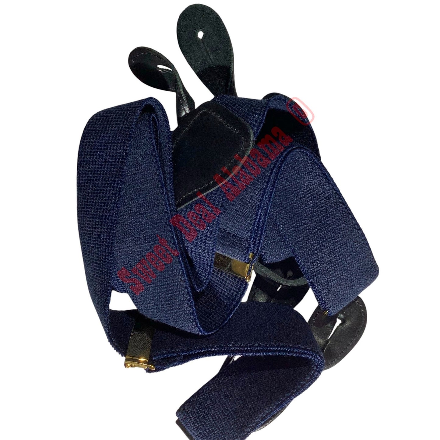 Air Force Officer's Dress Blue Suspenders - Leather Ends for Button Attachment