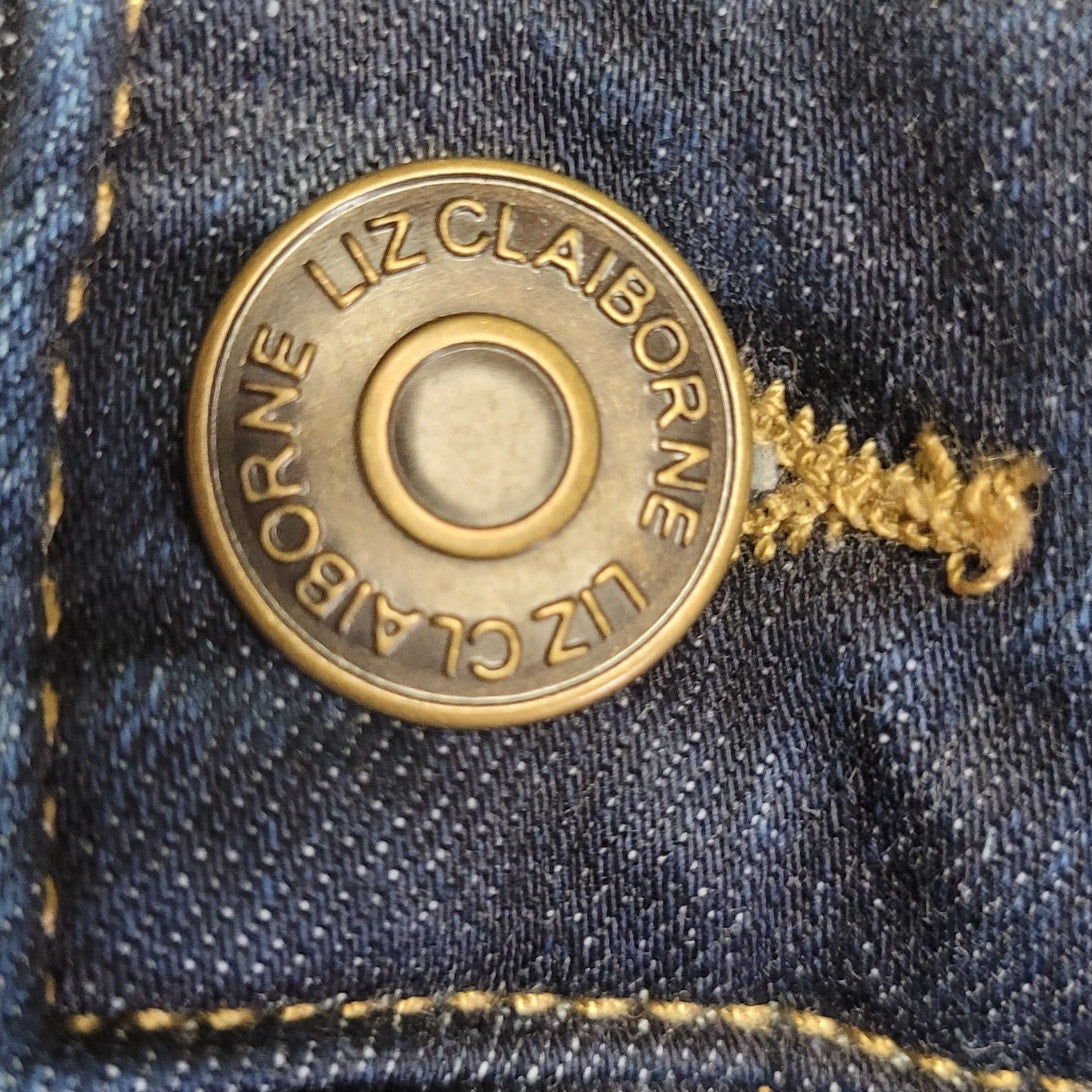 Liz Claiborne Plus Women's Sara Mid Rise Slim Fit, Slim Leg Jean, Blue, 18W