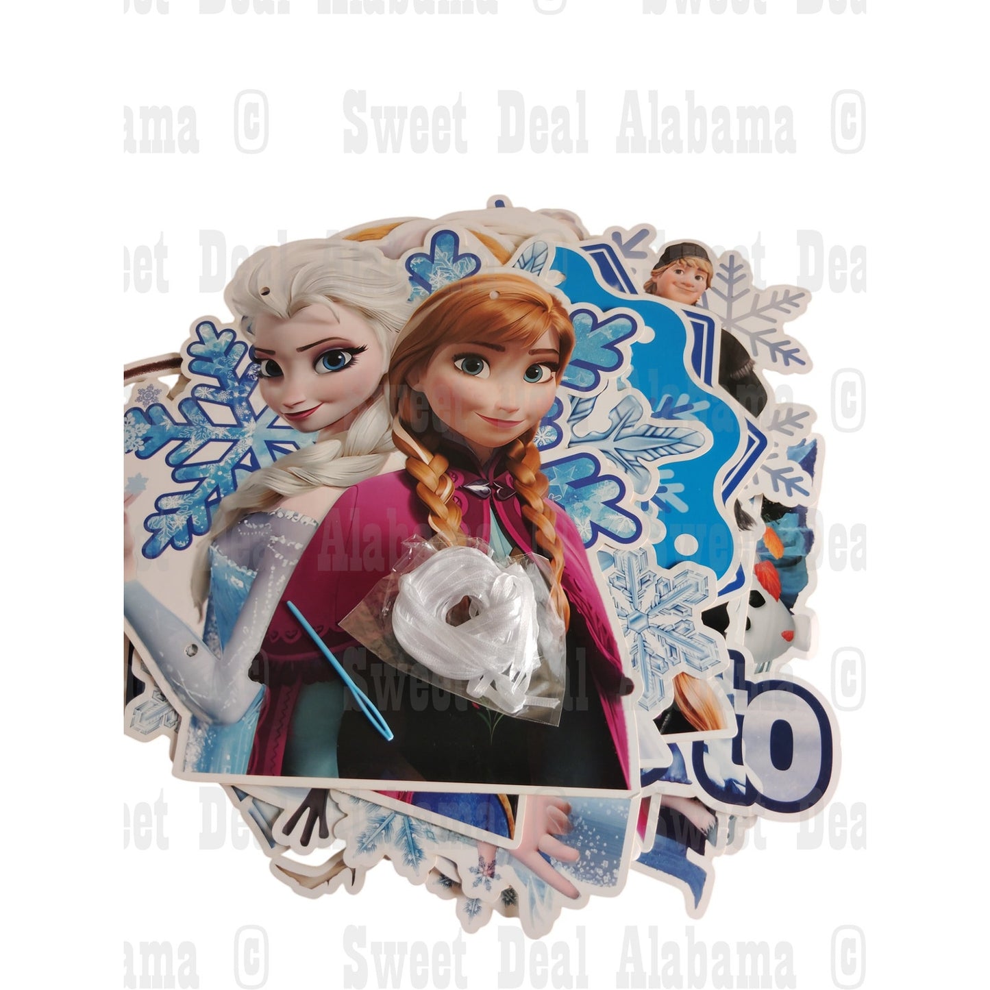 Frozen Party Vertical Hanging Signs – Welcome Banner with All Characters