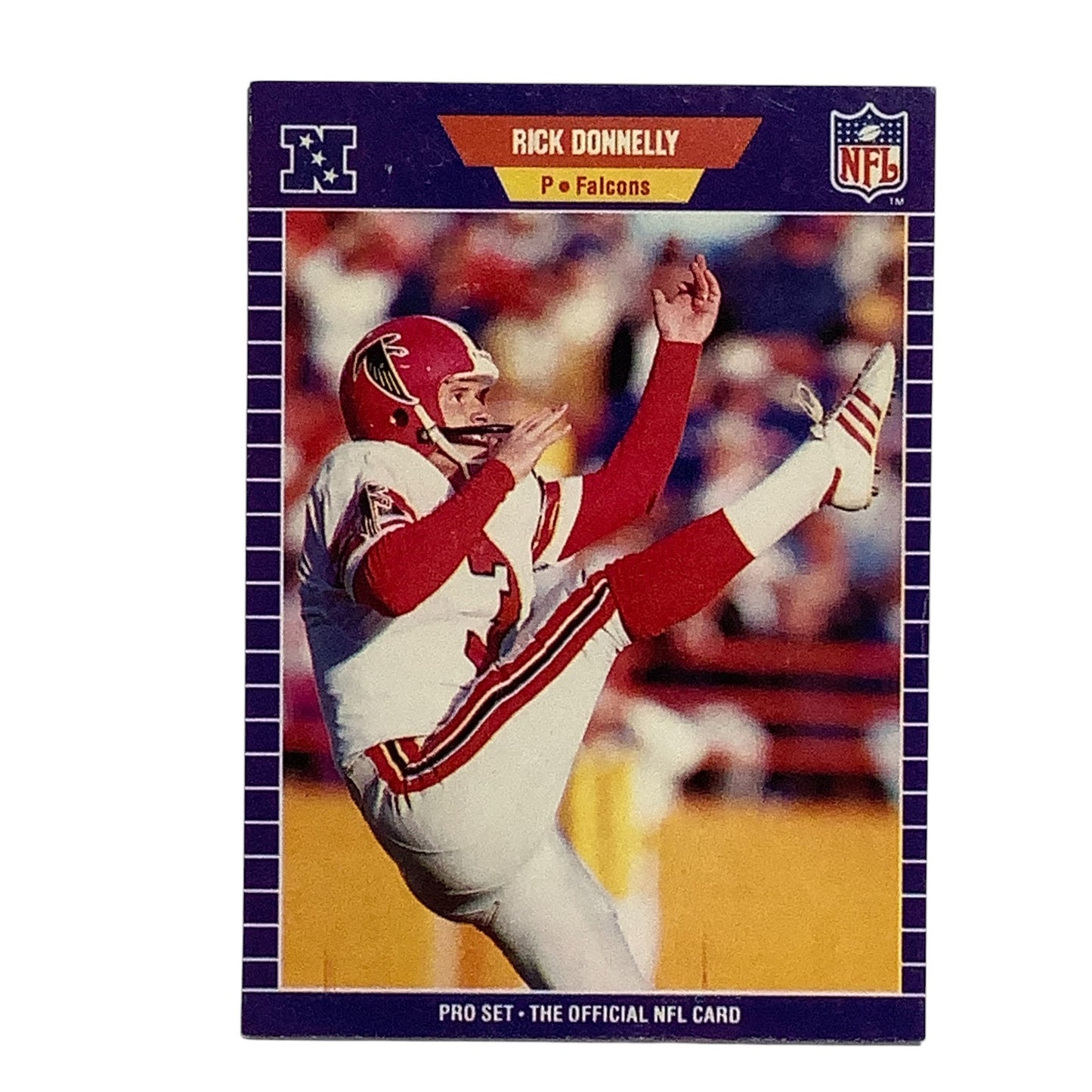Rick Donnelly, Atlanta Falcons, NFL 1989 Pro Set Card 8, EX/NM