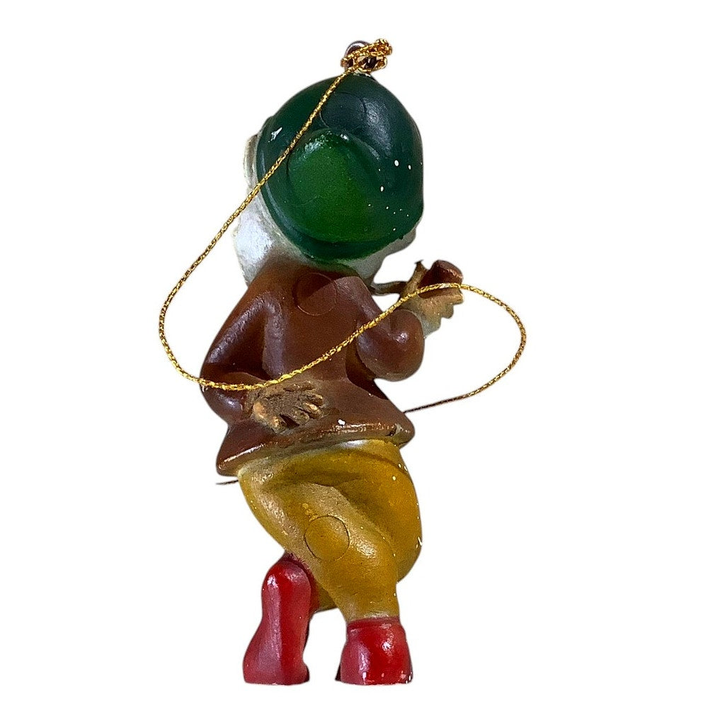 Vintage Miniature Gnome Figurine, Ornament, Made in Hong Kong 3-1/8"H x 1"W