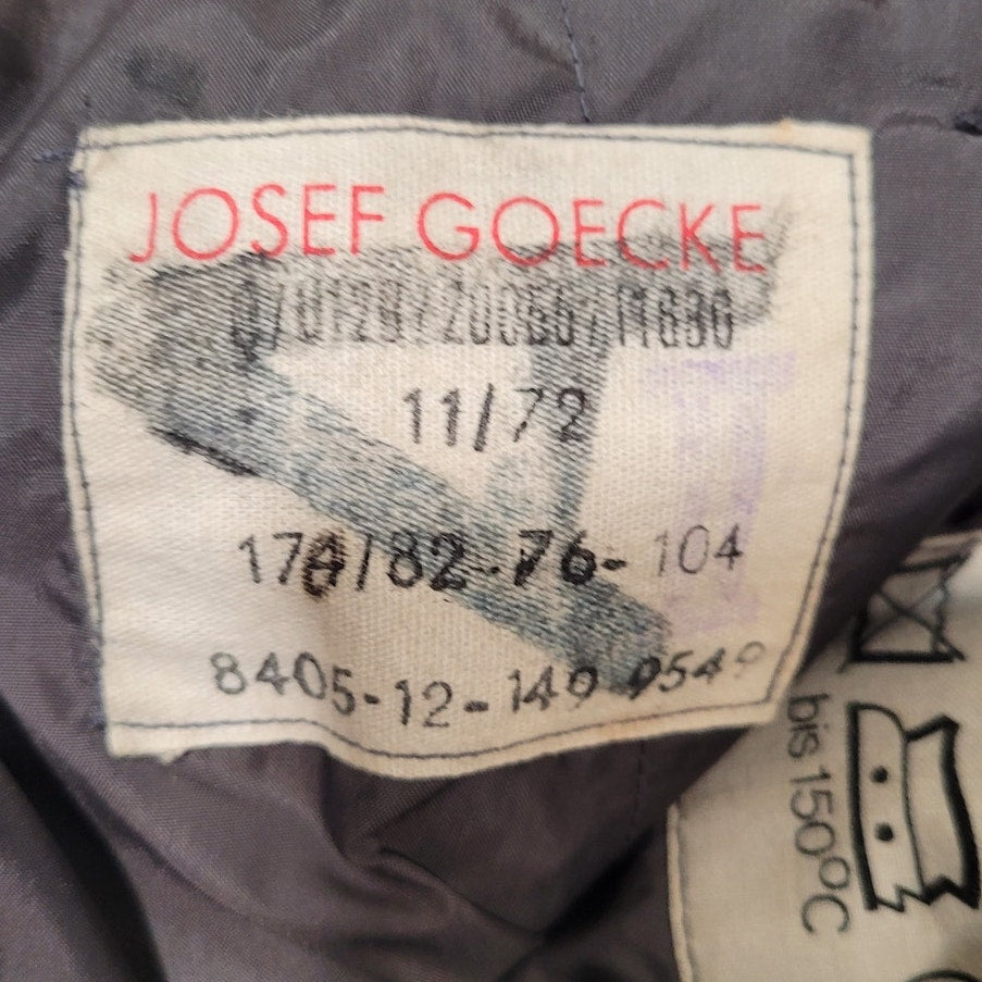 German Military Wool Trousers 32S - Josef Goecke 11/72 - Vintage 1972 Bundeswehr