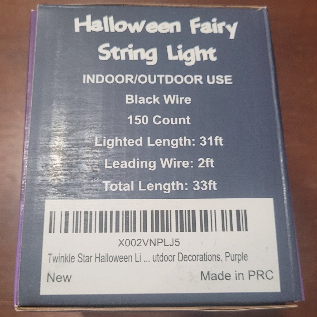 Twinkle Star Purple Fairy Mini 150 String Lights 33 ft, Black Wire, UL Certified