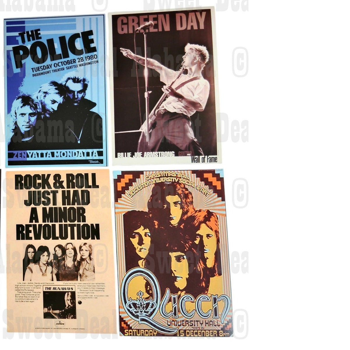 8-Piece Punk Rock Wall Collage Kit - Hip Hop, Rap, Rock & Roll - 6"x4" Posters