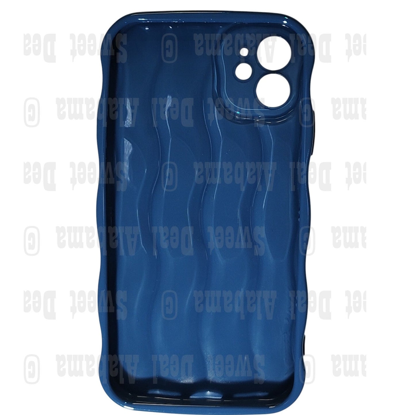 Water Ripple Curly Wave Frame for iPhone 11 (6.1") Case, Soft Slim Silicone Blue
