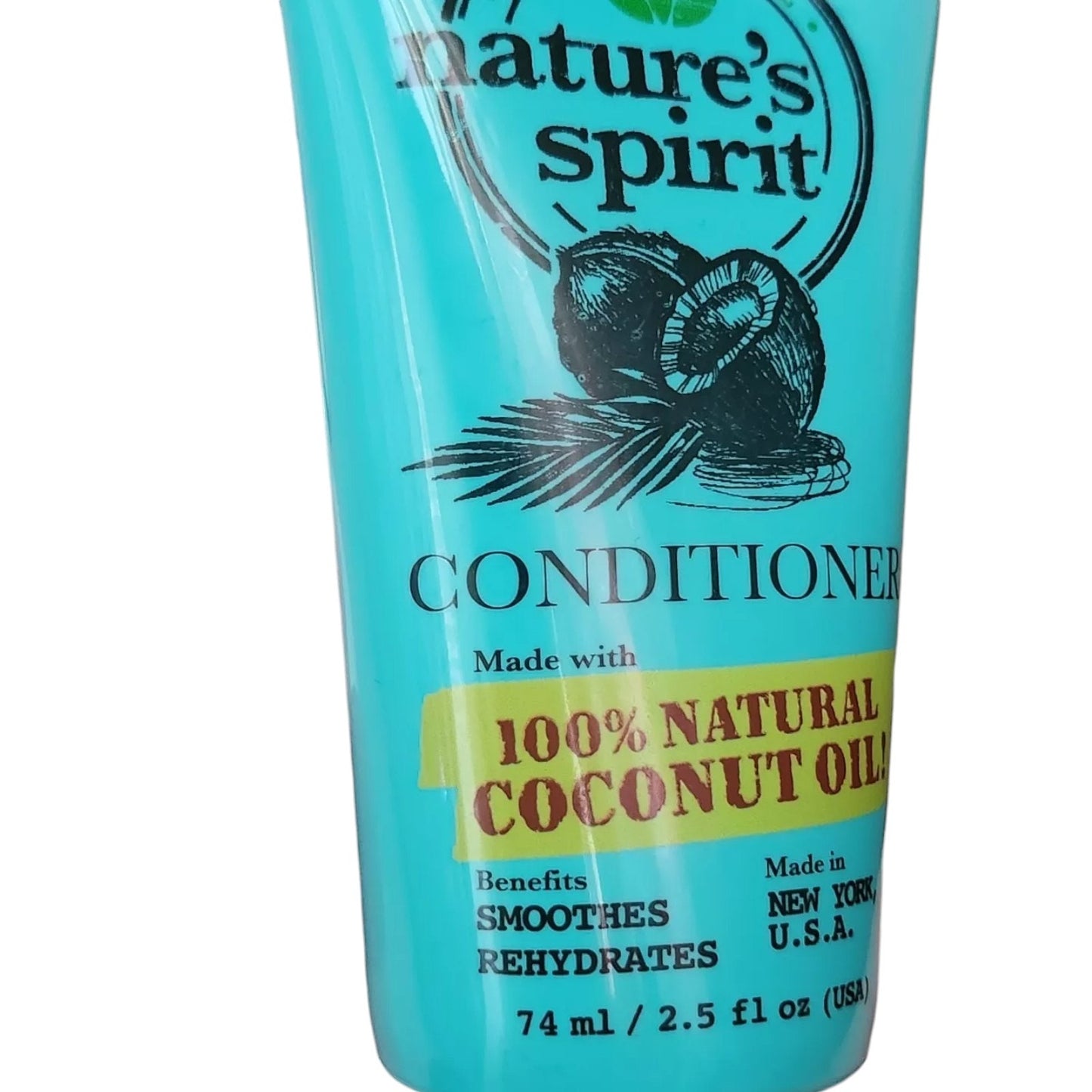 2 x Rehydrating Coconut Oil Hair Conditioner Travel Size 2.5 oz Nature's Spirit