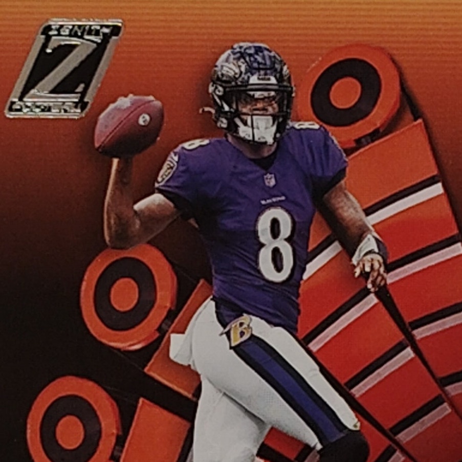 Lamar Jackson, Baltimore Ravens, NFL 2022 Panini-Zenith Card 26, EX/NM