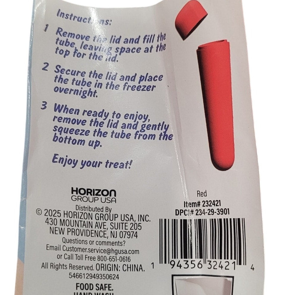 Reusable Ice Pop Mold, Red – Perfect for Juices, Yogurt & More
