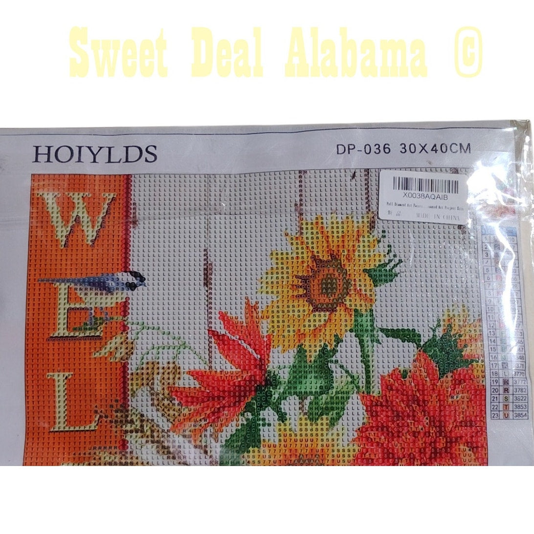 Hoiylds Fall Diamond Kit - Welcome Fall, Pumpkins and Sunflowers, 11.8" x 15.75"