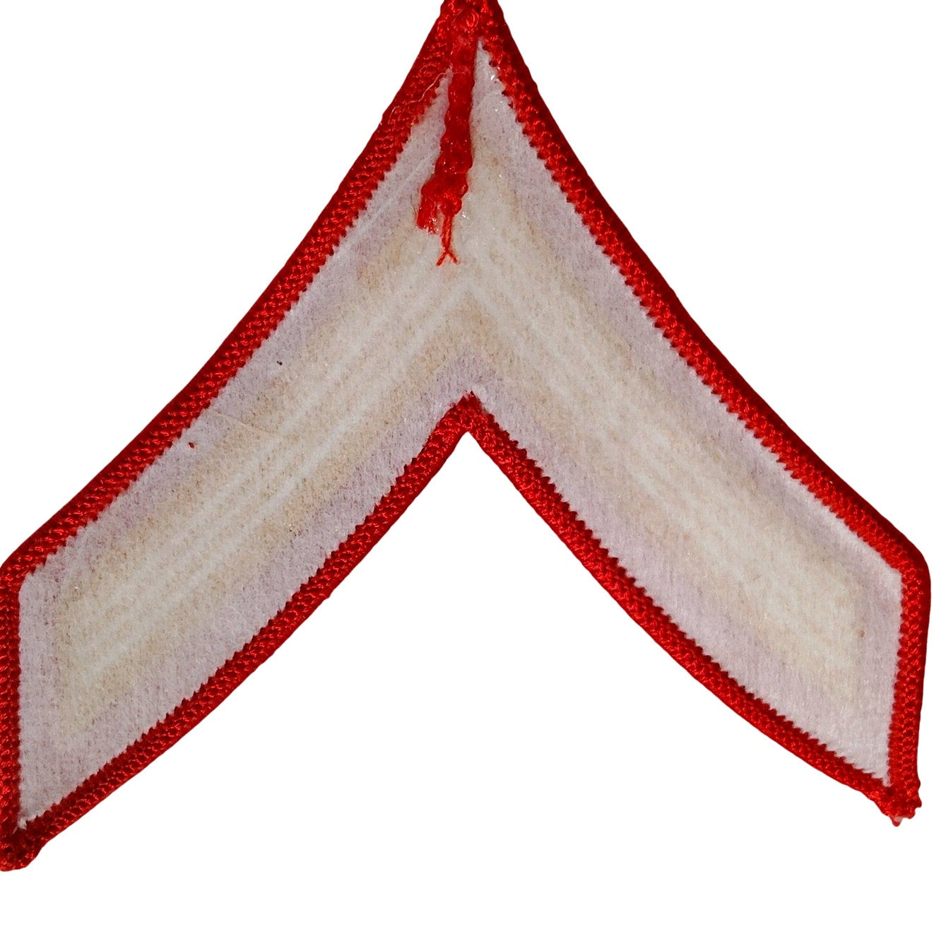 VTG U.S. Army PFC E‑3 Chevron Patch Set – Gold on Red – 3‑3/4" × 3‑1/2"