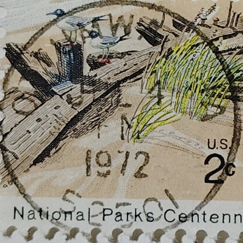 1972 US 2c National Parks Centennial Cape Hatteras Stamp #1450 Used Cancelled