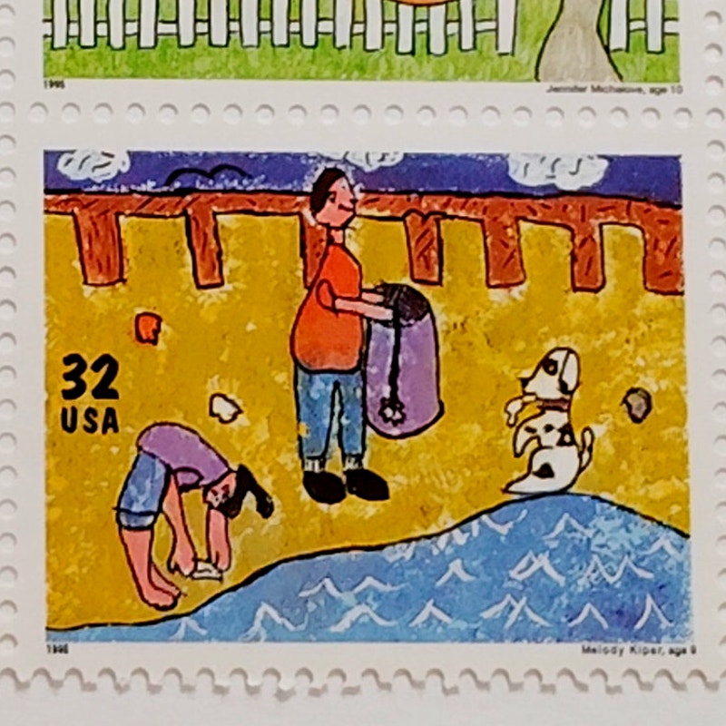 Block of 4 – 1995 USA 32¢ Kids Care Environment MNH Scott 2954a Set