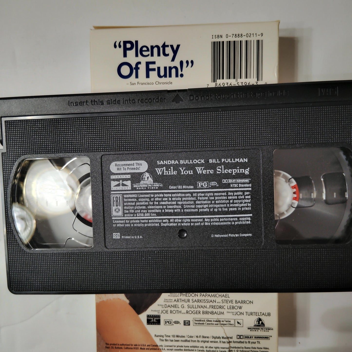 While You Were Sleeping VHS 1996 Sandra Bullock Bill Pullman Romantic Comedy
