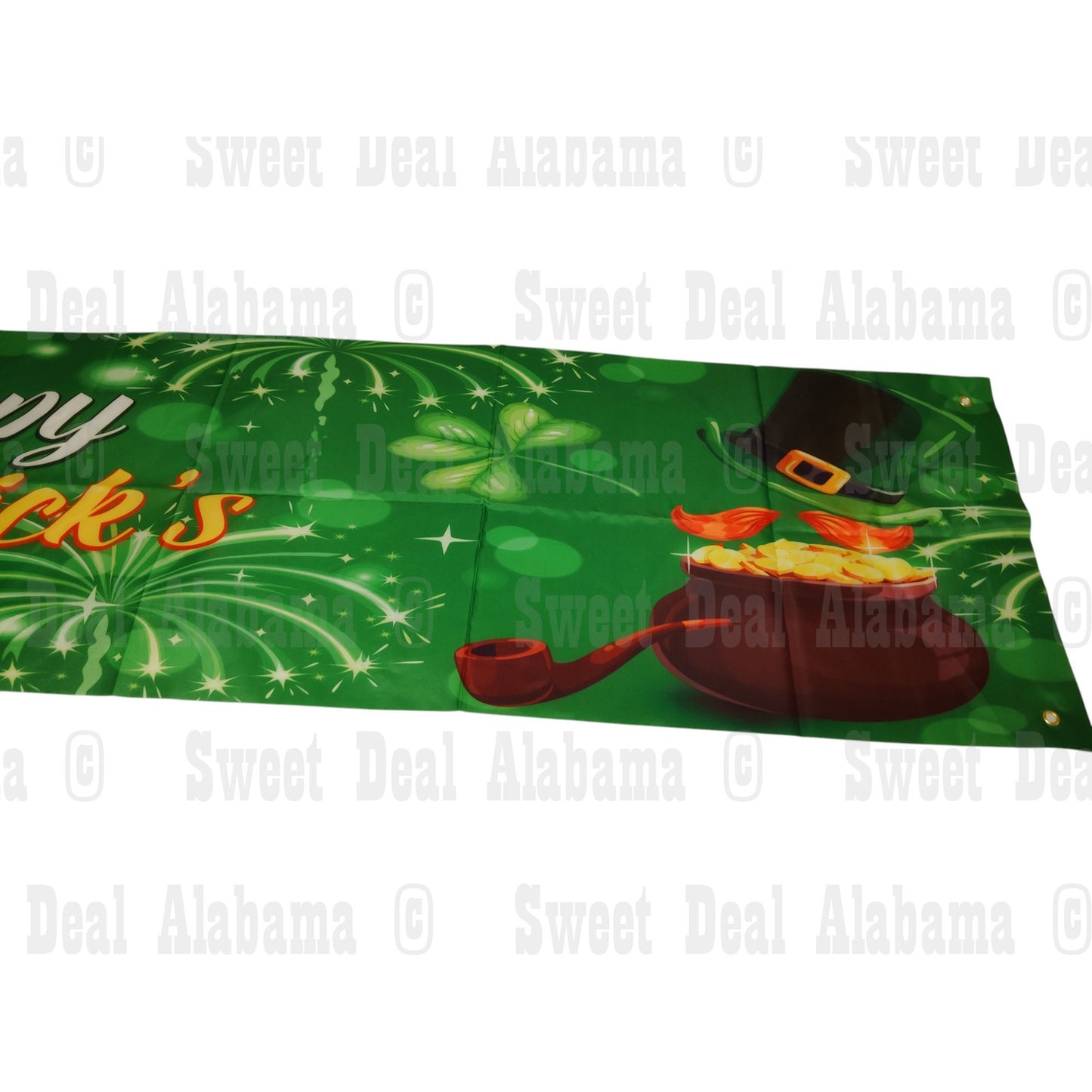 Happy St. Patrick’s Day Banner – 120” x 20” Shamrock Indoor/Outdoor Decoration