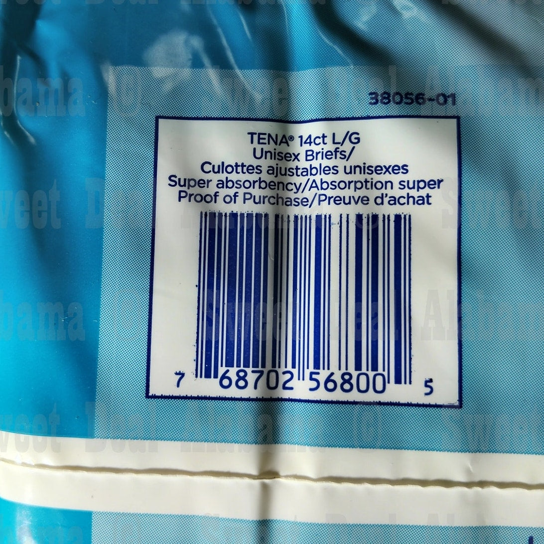 TENA Unisex Adult Briefs, Diaper Style, Max Fitted Protection Size L 56 Ct.