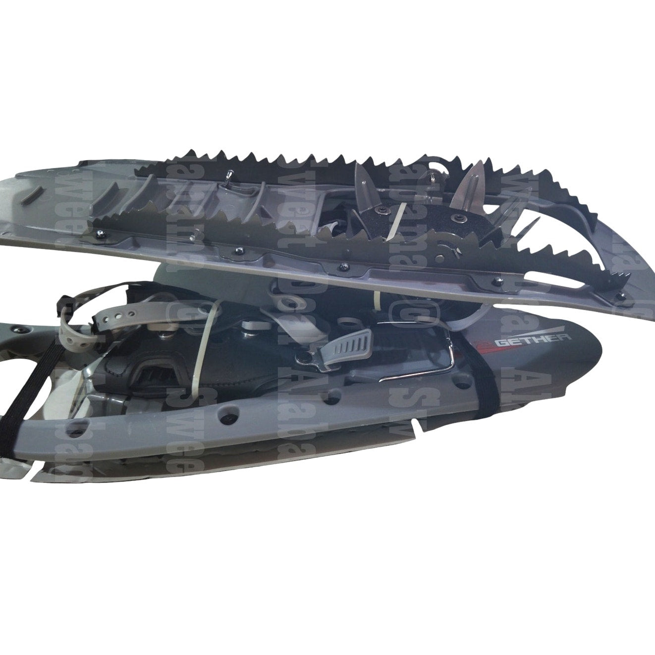 G2 23" Mountain Terrain Snowshoes Set with Trekking Poles & Tote Bag – Grey