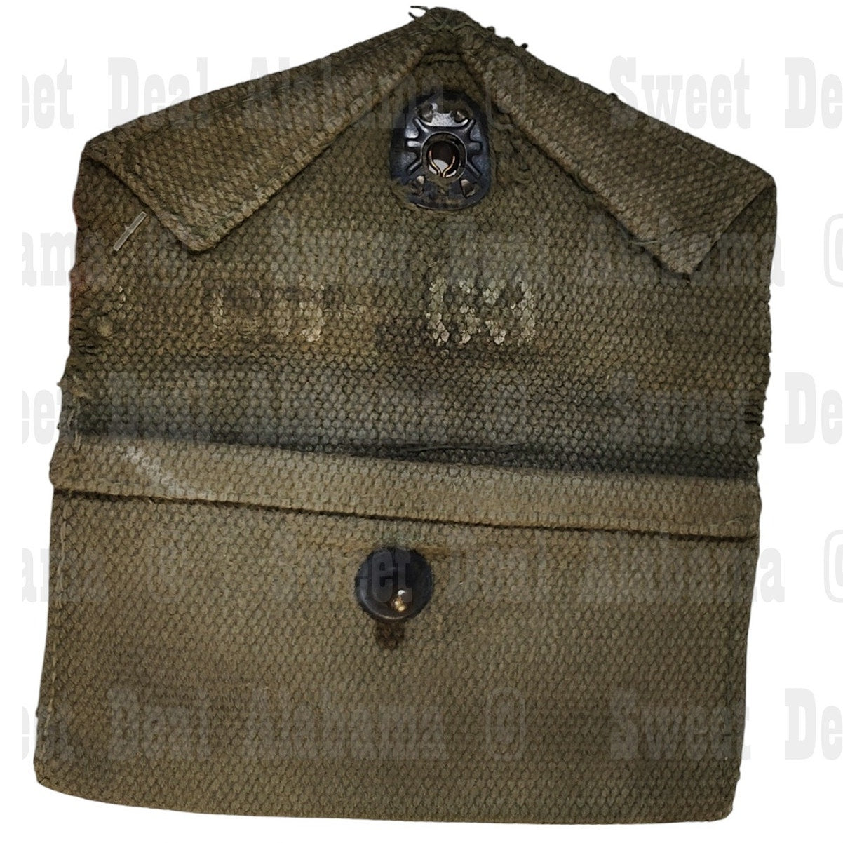 WWII Canvas First Aid Pouch for Compress, USGI Field Gear w/o Clip 5-1/2 x 3-3/8