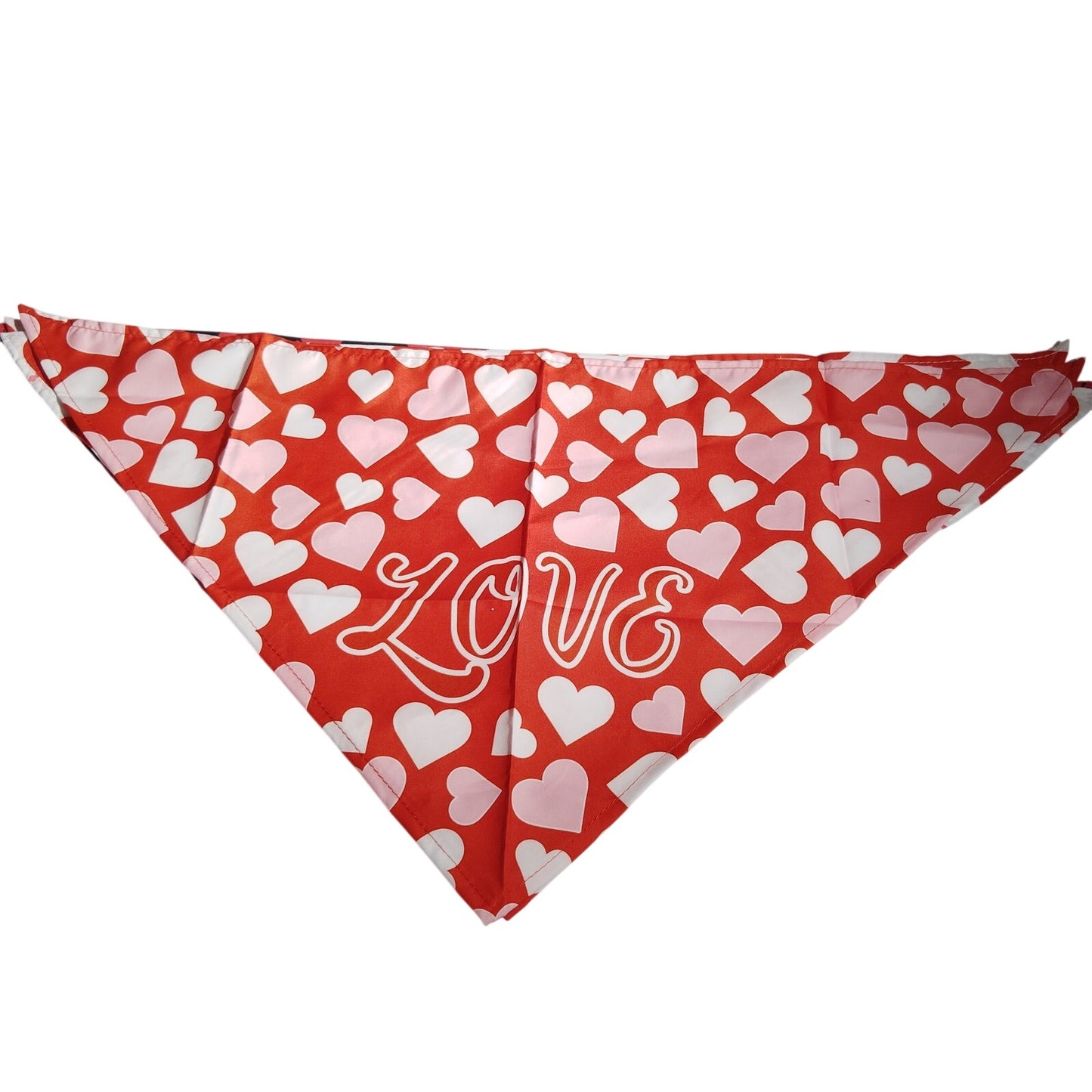 4PK Valentine Dog Bandanas Love Hearts Lips Red White Black L/XL Dogs 25" x 19"