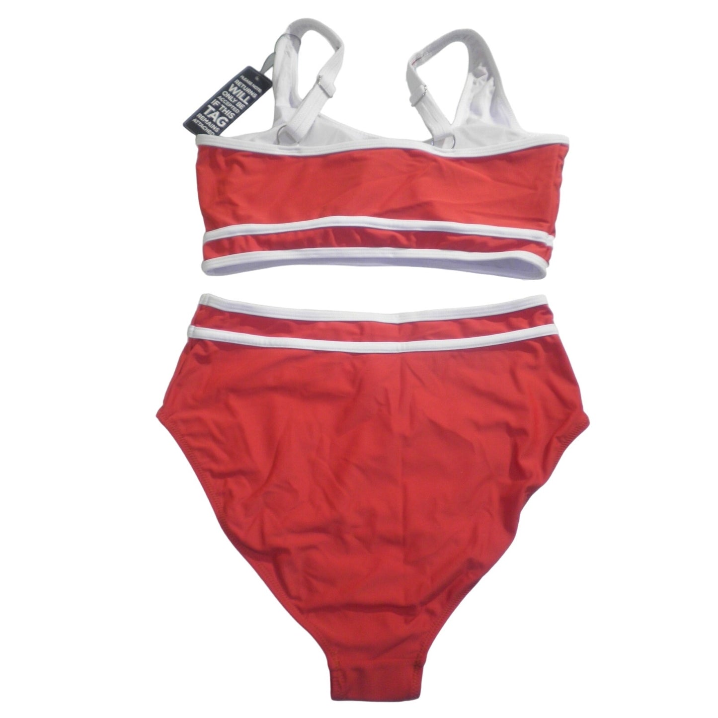 BMJL High Waisted Bikini Set Sporty Two Piece Cheeky High Cut Suit, Rust Red, M