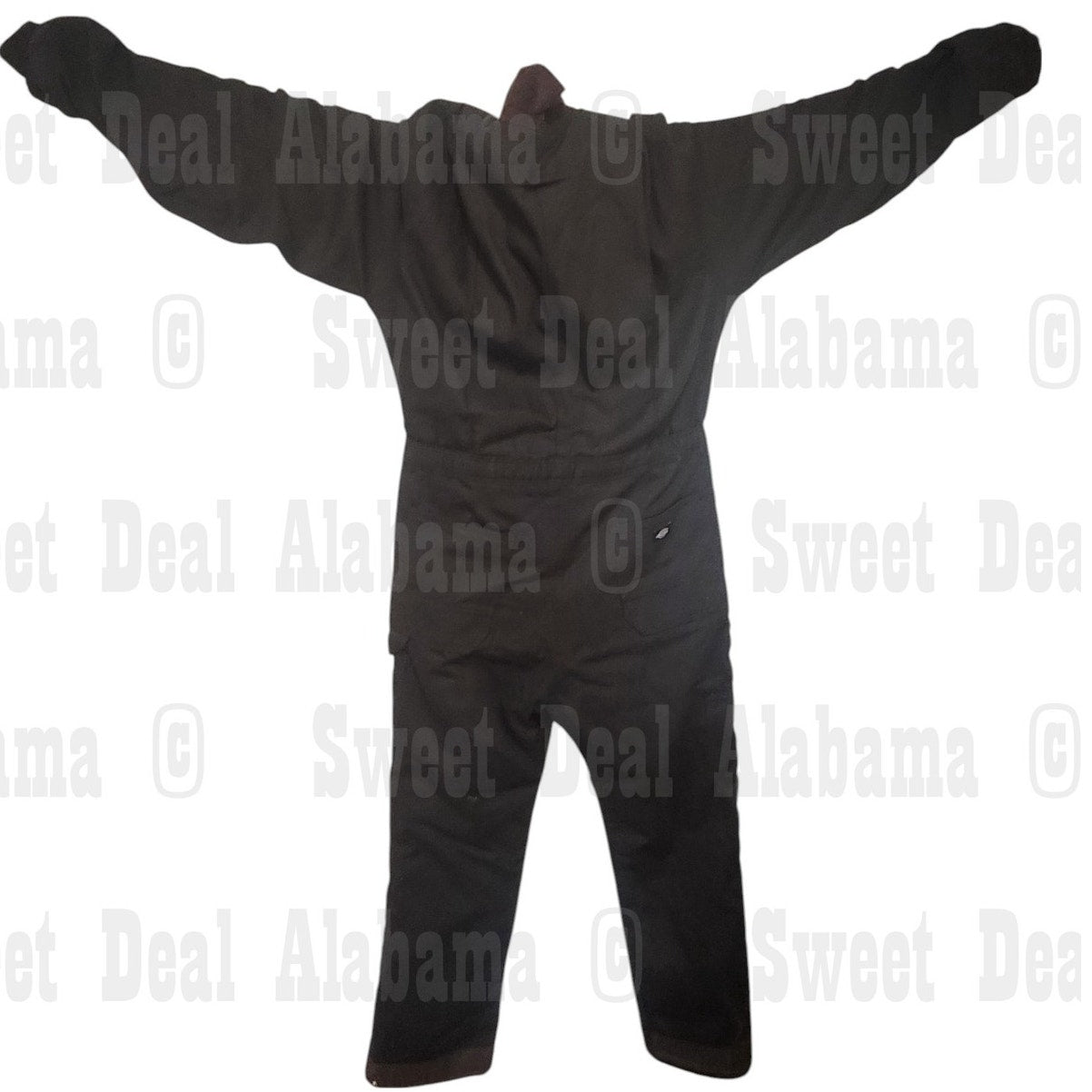 Dickies Insulated Coveralls, Medium-Tall, Black, Corduroy Collar, Zip Front, MT