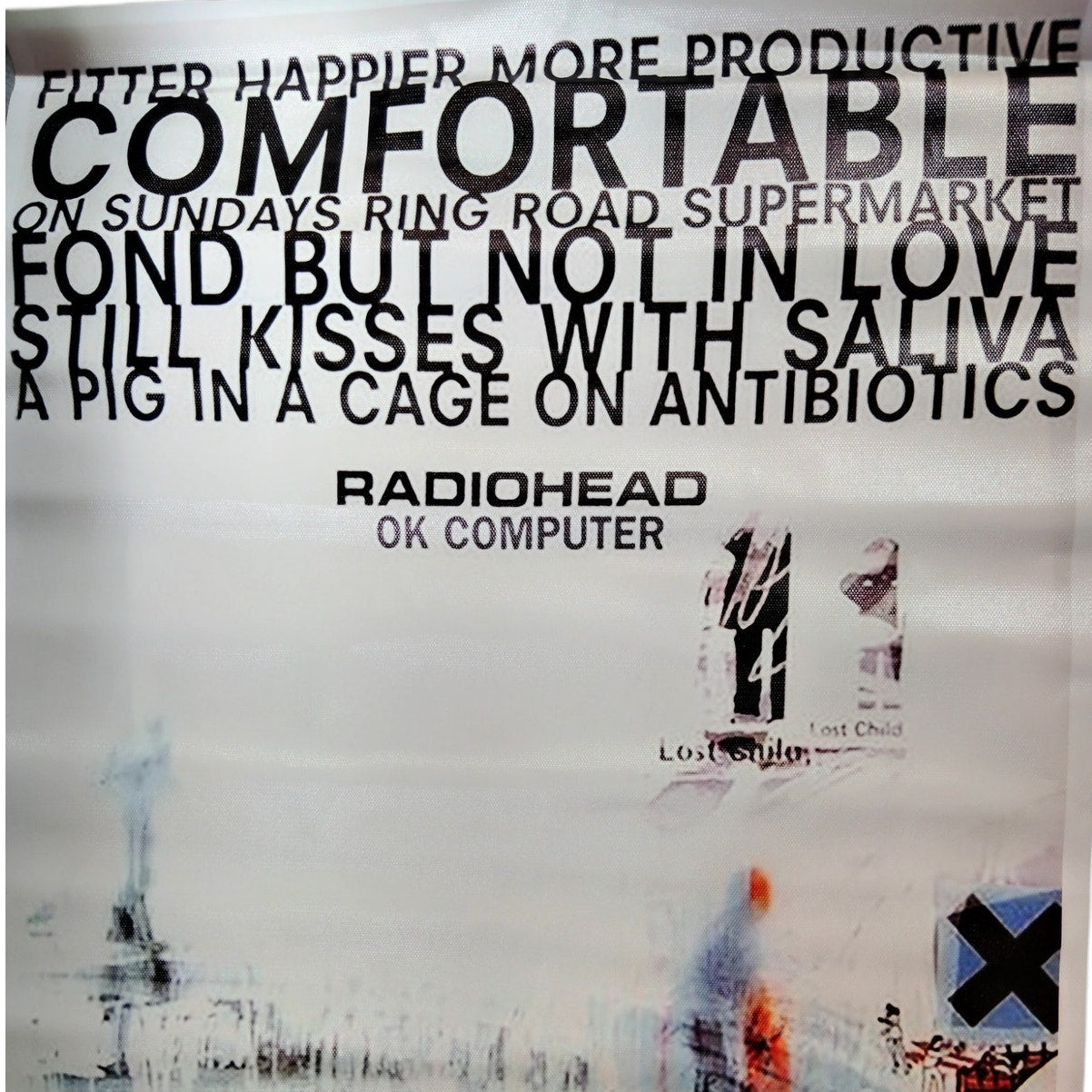 16x24" Radiohead “OK Computer” Canvas Print – Fitter Happier Rare Promo Artwork (Unframed)