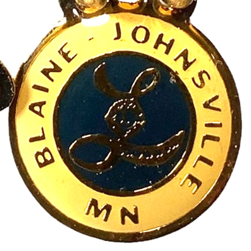 Vintage Lions Club International Lion Pin, Blaine Johnsonville MN 2.35H x 1.35W