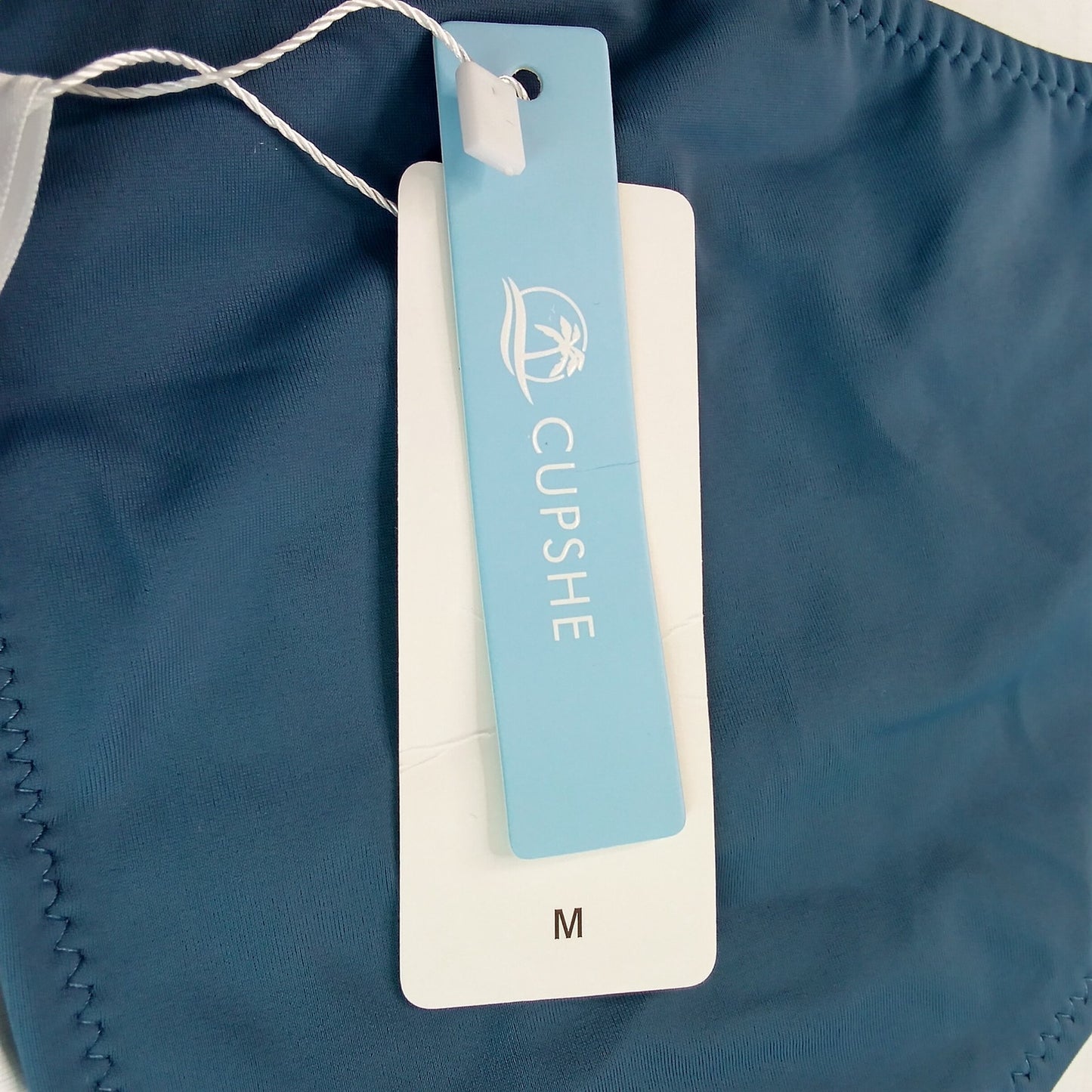 Cupshe Blue Bikini Bottoms Solid Color Swim Stretch Lined Women’s Medium