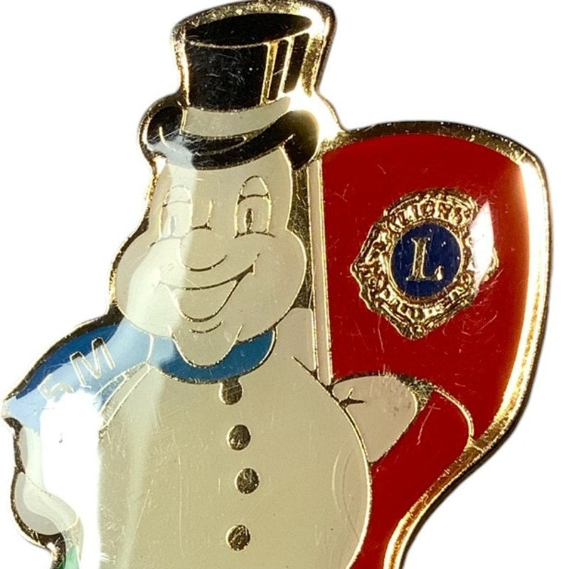 Vintage Lions Club Int. Snowman Pin, Manitoba N.W. Ontario Minnesota, 5M