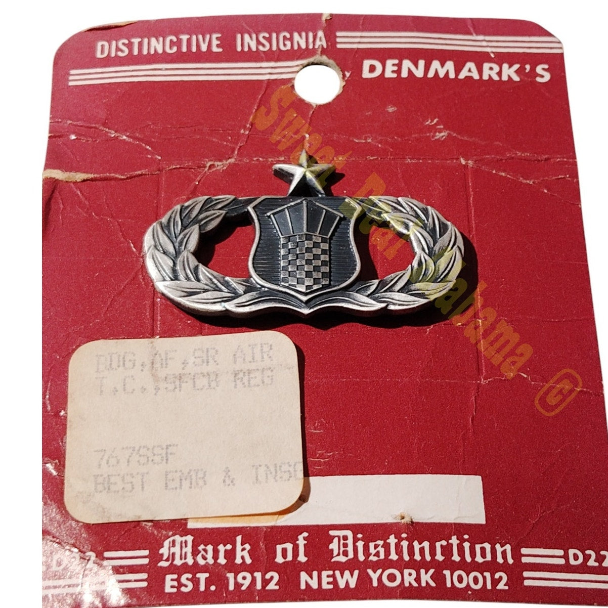 Vintage USAF Senior Air Traffic Control Badge Pin, Patinated Silver Finish