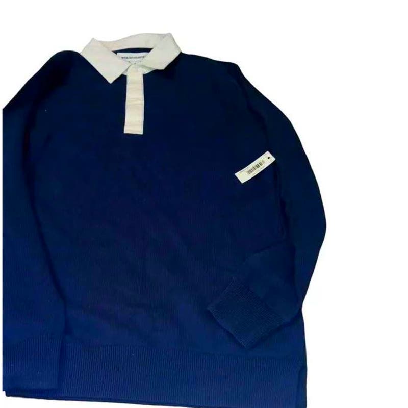 Amazon Essentials Men's Rugby Sweater, Dark Navy, X-Small