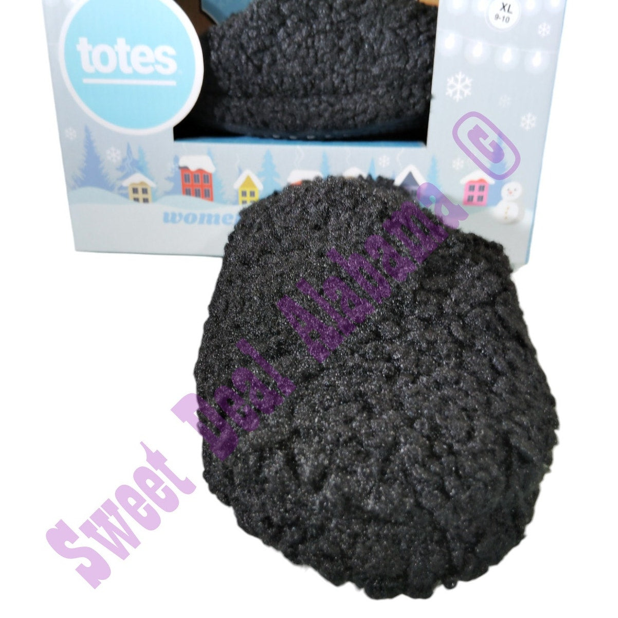 Totes Women's Cozy Slippers, Memory Foam Slippers, Size XL (9-10) , Black #34546