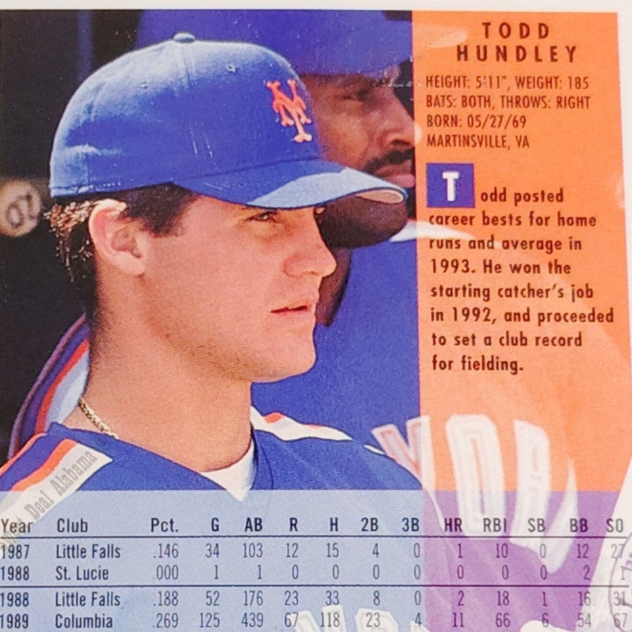 Todd Hundley, New York Mets, #565, 1994 Fleer Baseball Collector's Card