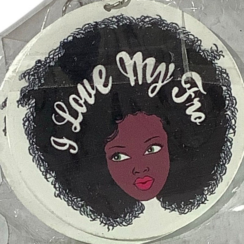 2.5"D Loop Earrings - 'I Love My Fro" Dangling Earrings, NIP