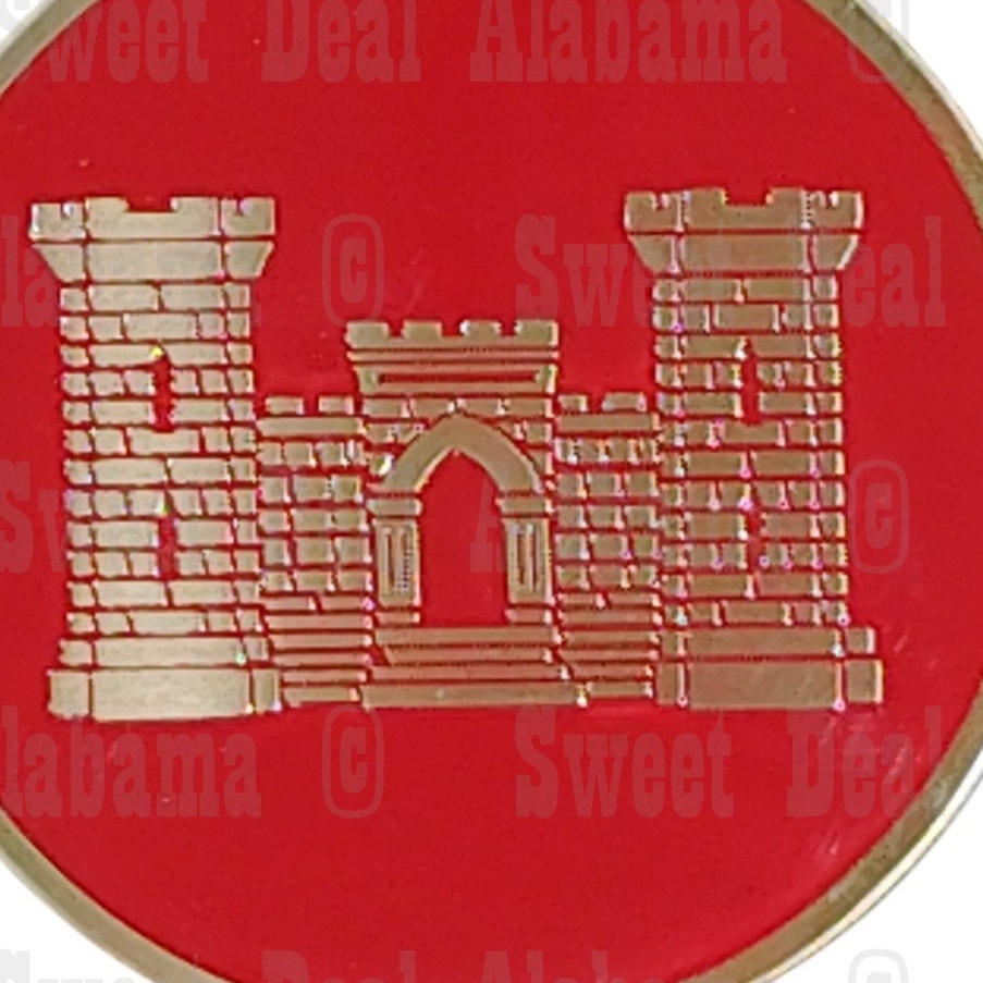 Army Corps of Engineers Recessed Emblem, 2" Display Plaque Sticker Emblem