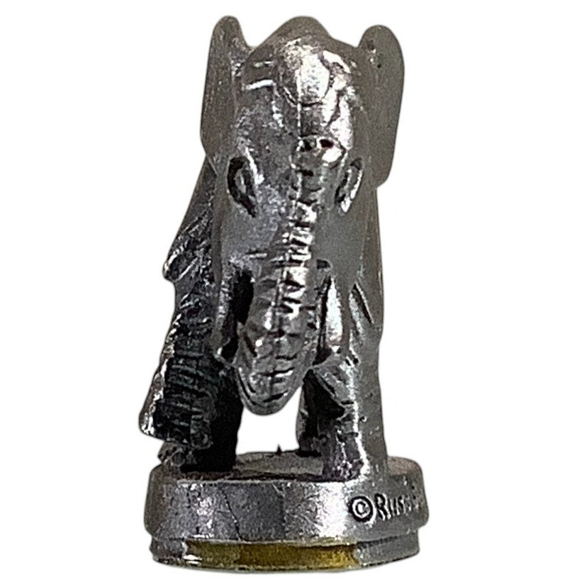Miniature Pewter Russ Berrie Co. Circus Elephant Figurine 7/8"H x 1"L x 7/16"W