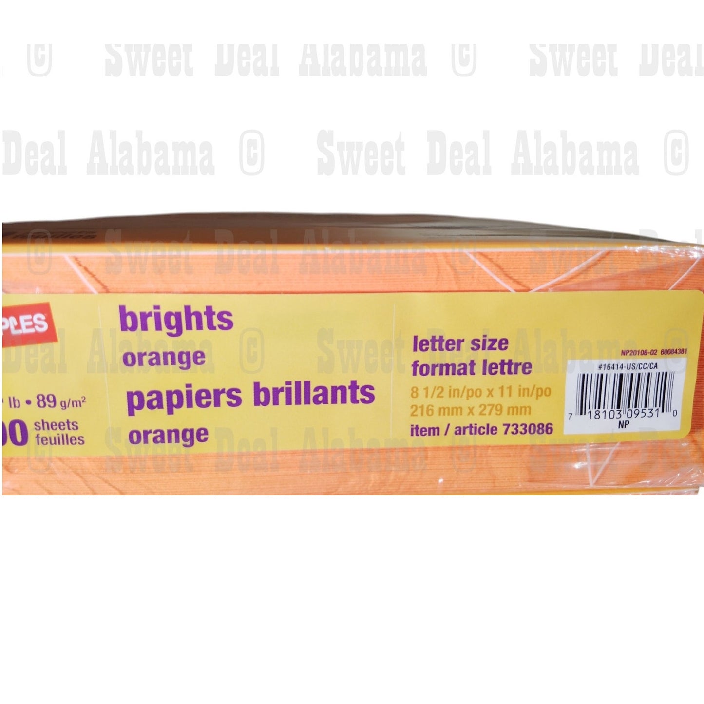 Brights - 1 Ream (500 Pages) Orange Colored Printer Paper 24 Lb., 8.5" x 11"