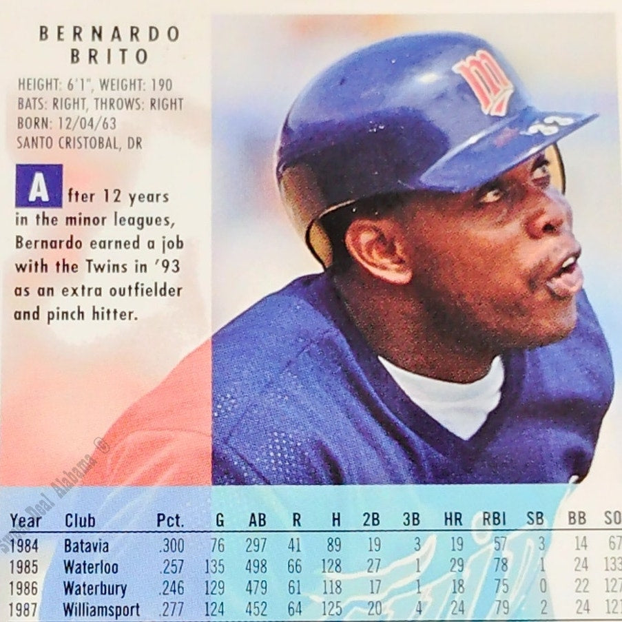 Bernardo Brito, Minnesota Twins, #200, 1994 Fleer Baseball Collector's Card
