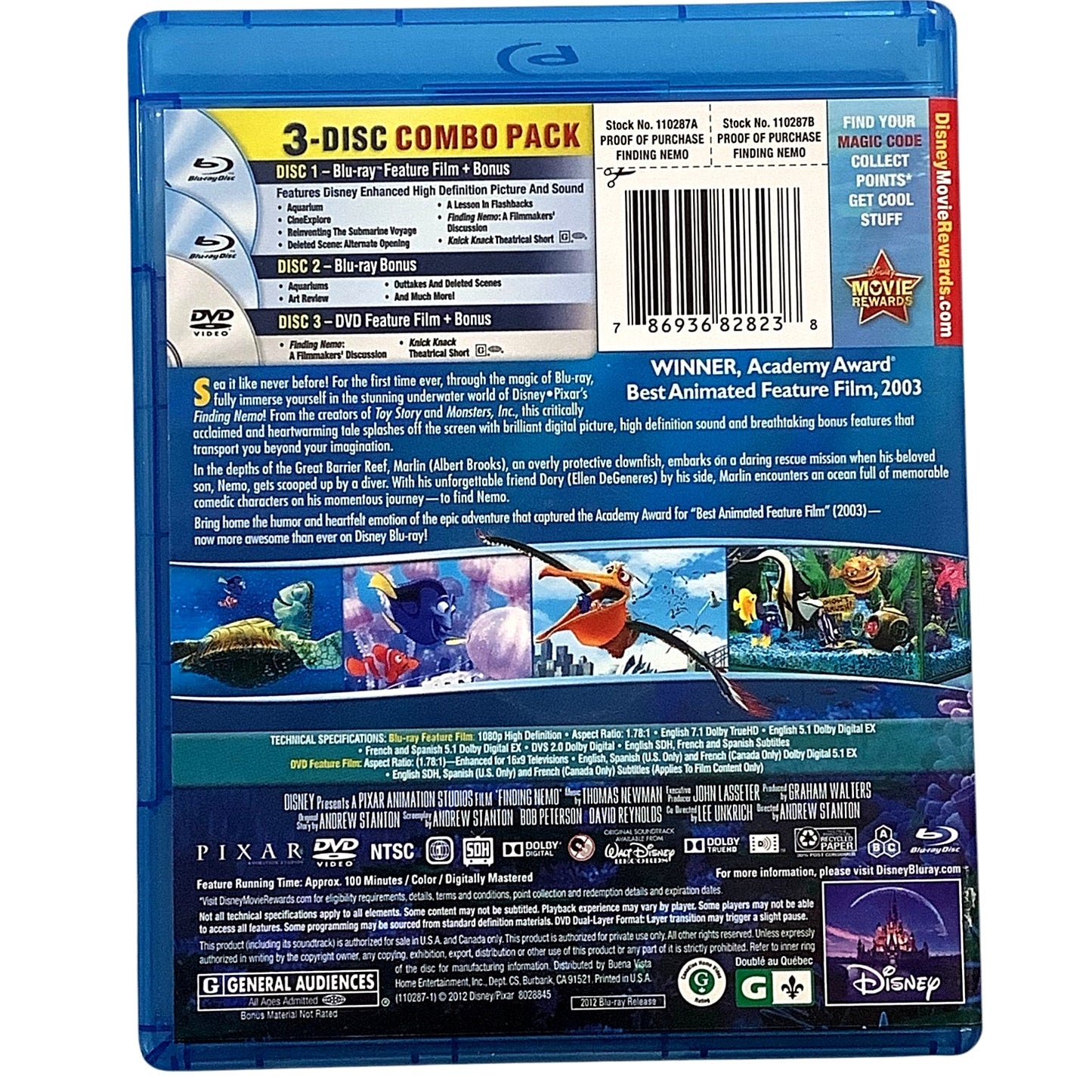 Finding Nemo, Three-Disc Collector's Edition, 2012 Blu-Ray + DVD, Animated Fun