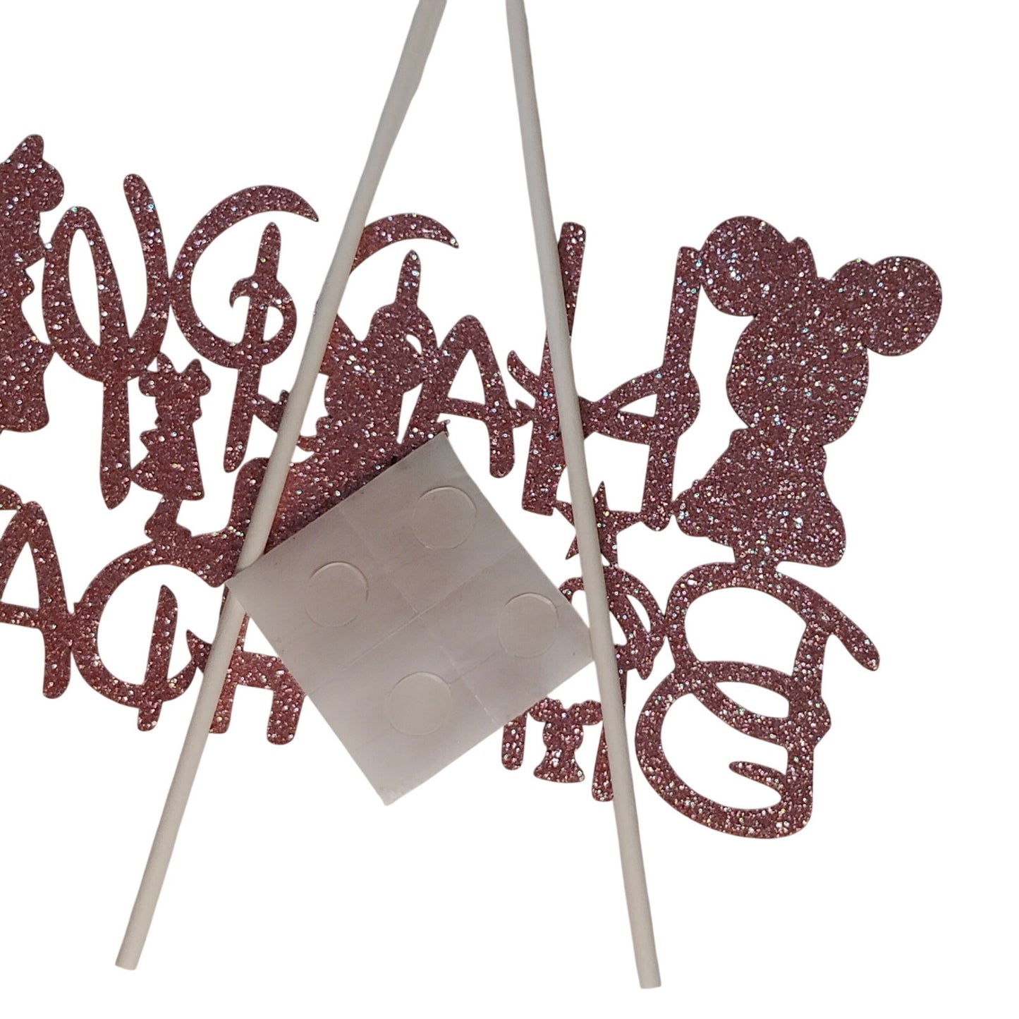 Minnie Mouse Cake Topper – Pink Glitter Birthday Decoration – NIP