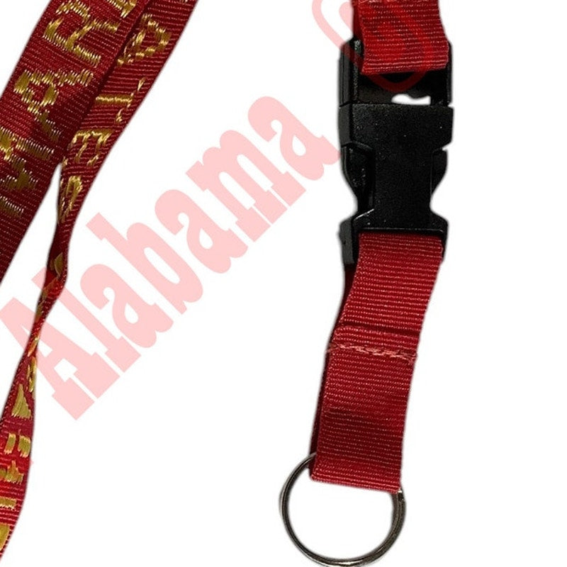 Marine Corps Embroidered Lanyard, 3/4"W, Keyring, Key Chain, Red w/ Gold Text