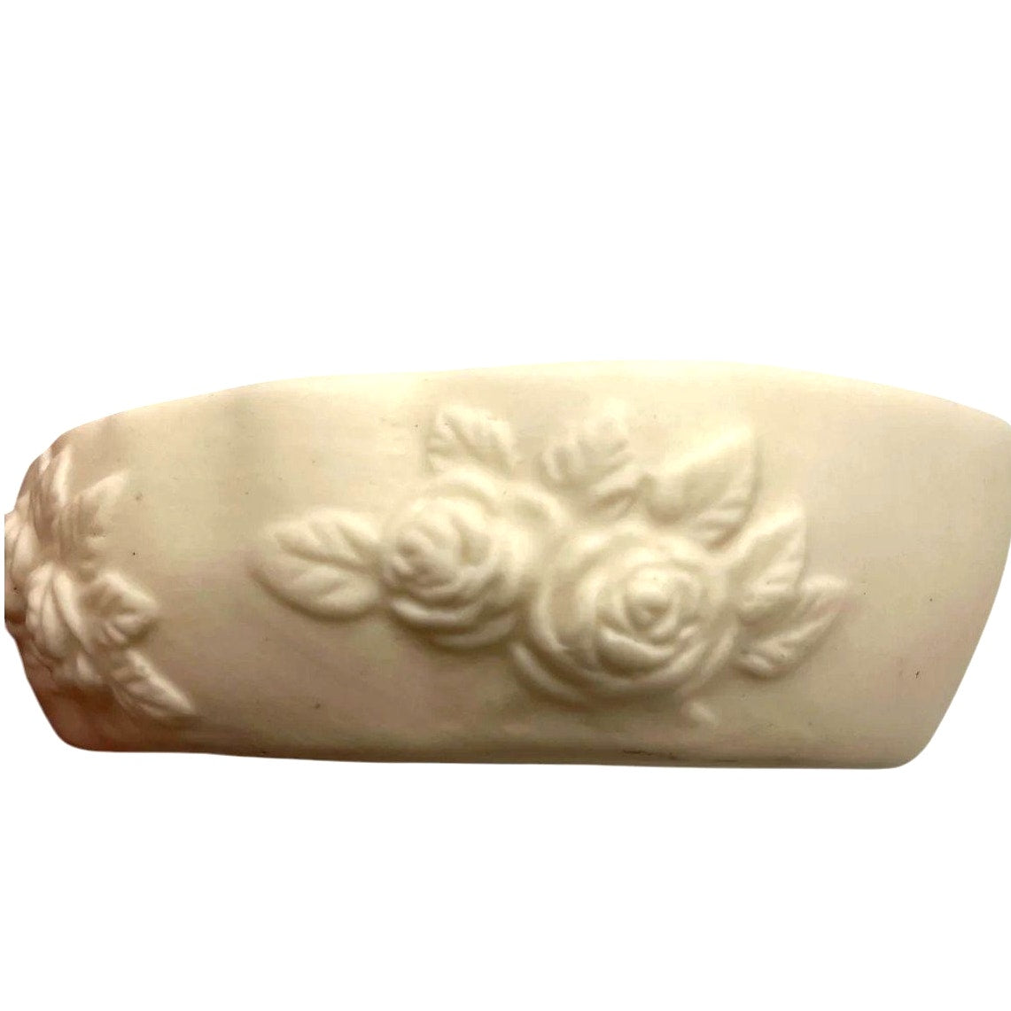 VTG Bisque Porcelain Baby Rose Gothic Cherub Trinket Dish 4.5"W x 3.5"D x 2.25"H