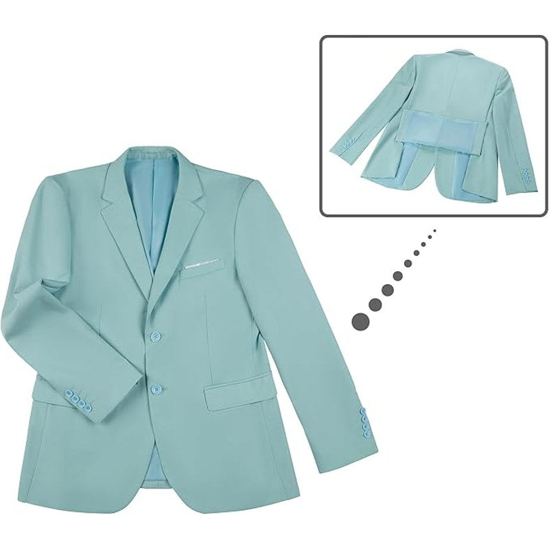 Men's Slim Fit 3 Pc Suit, 2 Button Dress Tux Suit Set w/ Jacket Vest Pants & Tie
