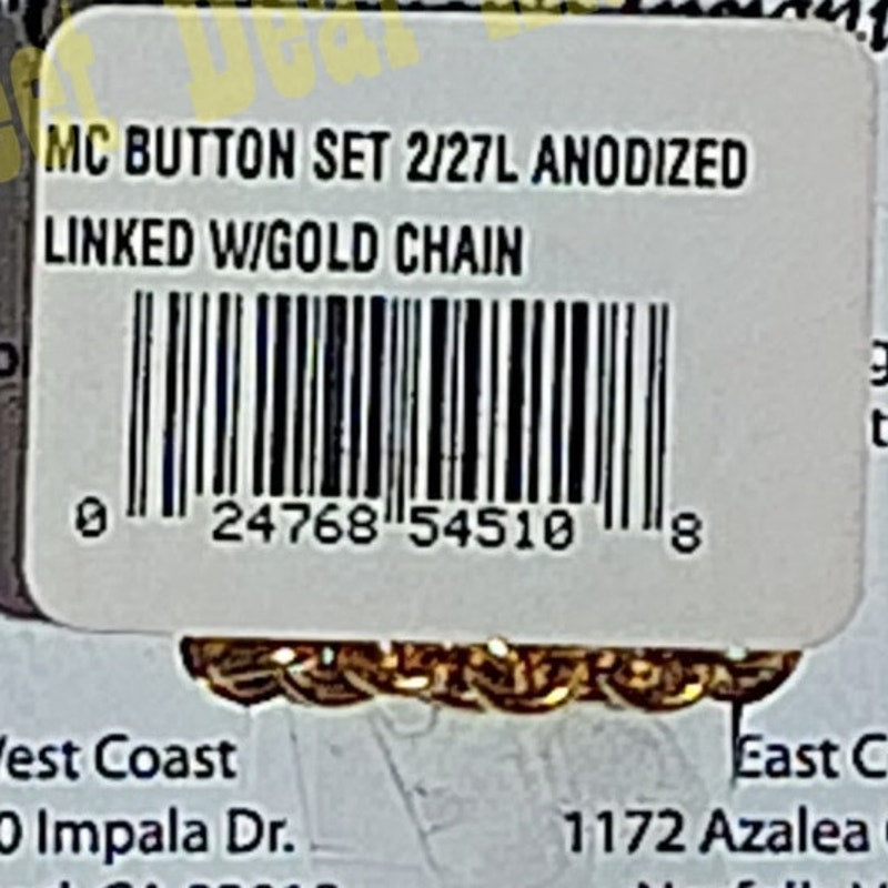 Marine Corps Button Eye Backed, Anodized Linked Buttons, Size: 27 Ligne, 5/8"D