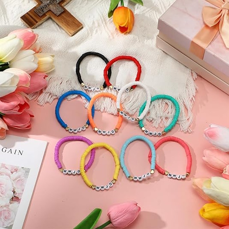 Landical 12‑Pack WWJD Bracelets – Christian Inspirational Gifts, Mixed Colors