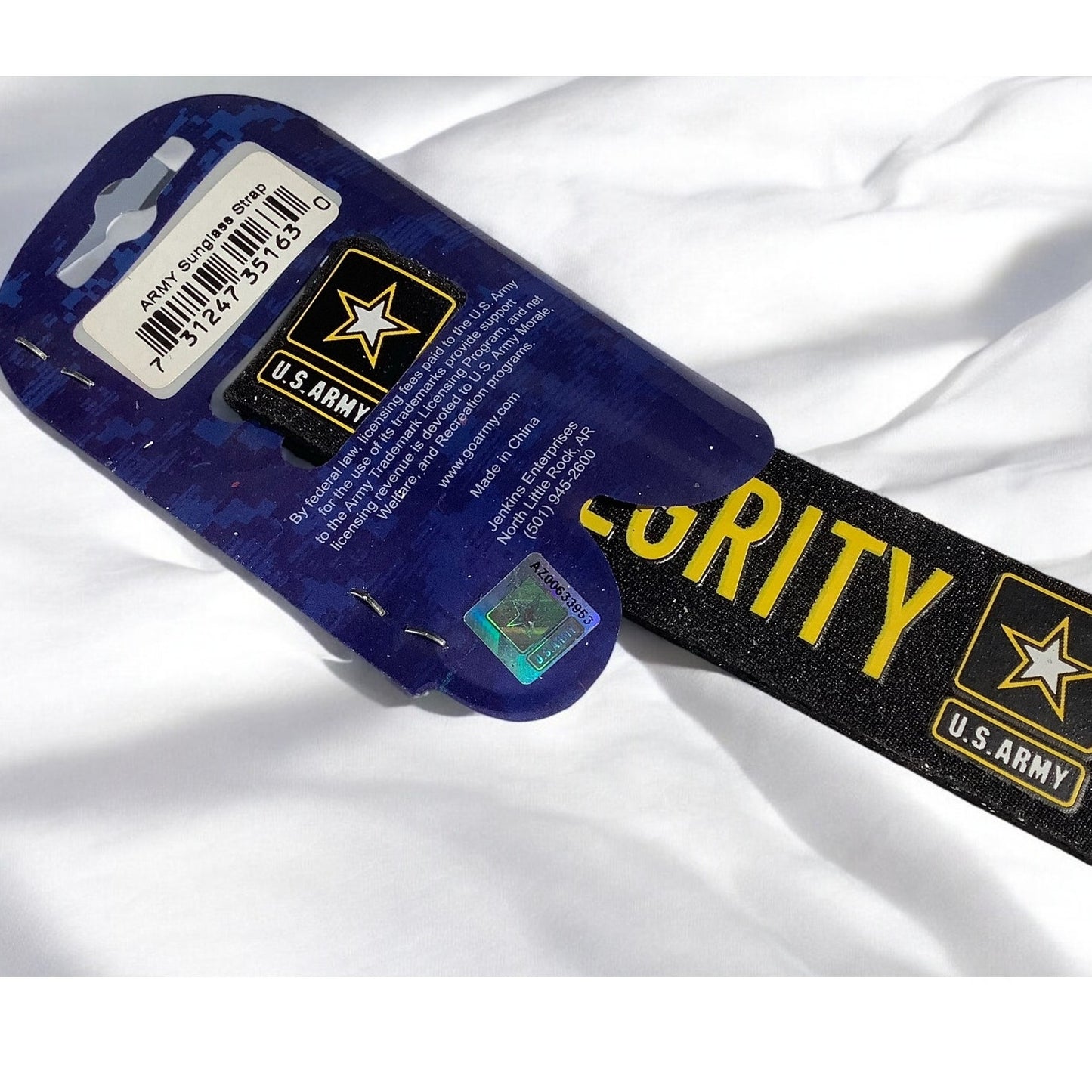 U.S. Army Glasses / Sunglasses Strap, Black, with Licensed U.S. Army Graphics