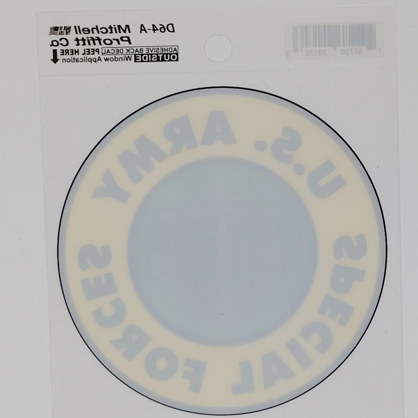 U.S. Army Special Forces Decal – 4" x 4" – Adhesive Back – Outside Window