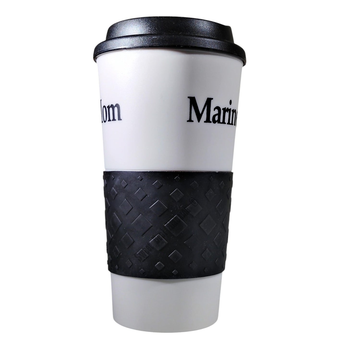 Marine Mom on a Grip N Go Tumbler, 16 oz. BPA Free Cup with Rubber Grip and Lid